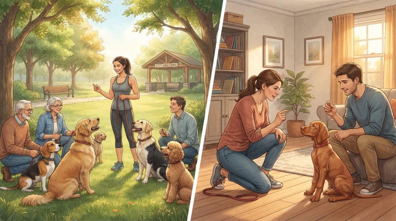 Group Classes vs. Private Dog Training Sessions