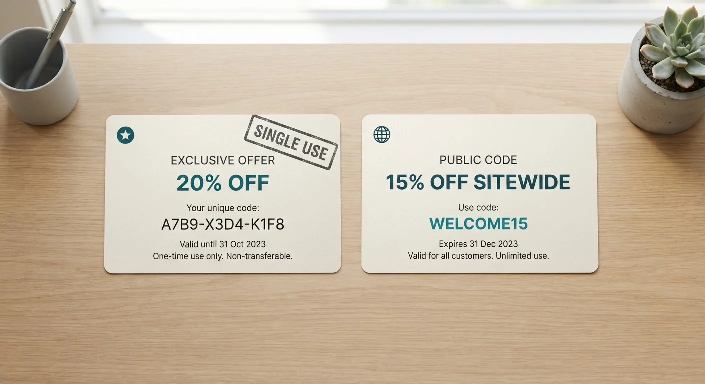Single-Use Codes vs. Public Promo Codes: Understanding the Difference